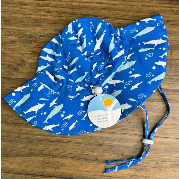 LOT of 2 Kids Shark Bucket Sun Protection Hat UPF/UV 50+ Adjustable Drawstring - Picture 9 of 9